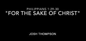 “For the Sake of Christ”